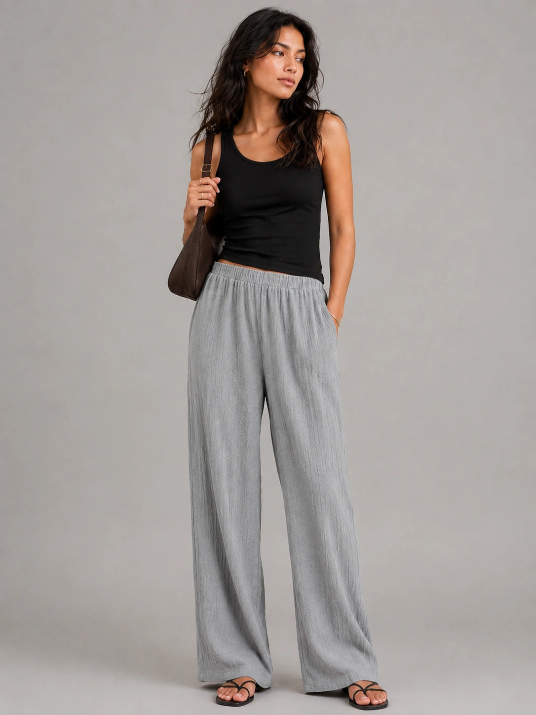 womens crinkled cotton pants