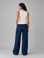 Womens Zipped POLO: White