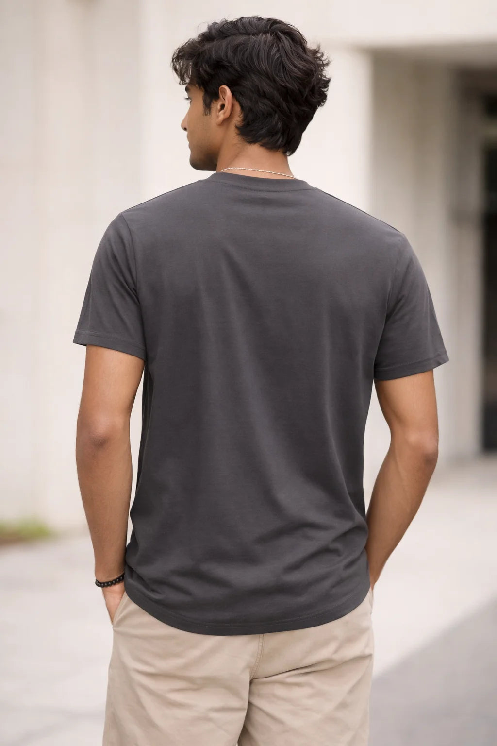 Dark Grey Crew Neck Regular Fit T-shirt