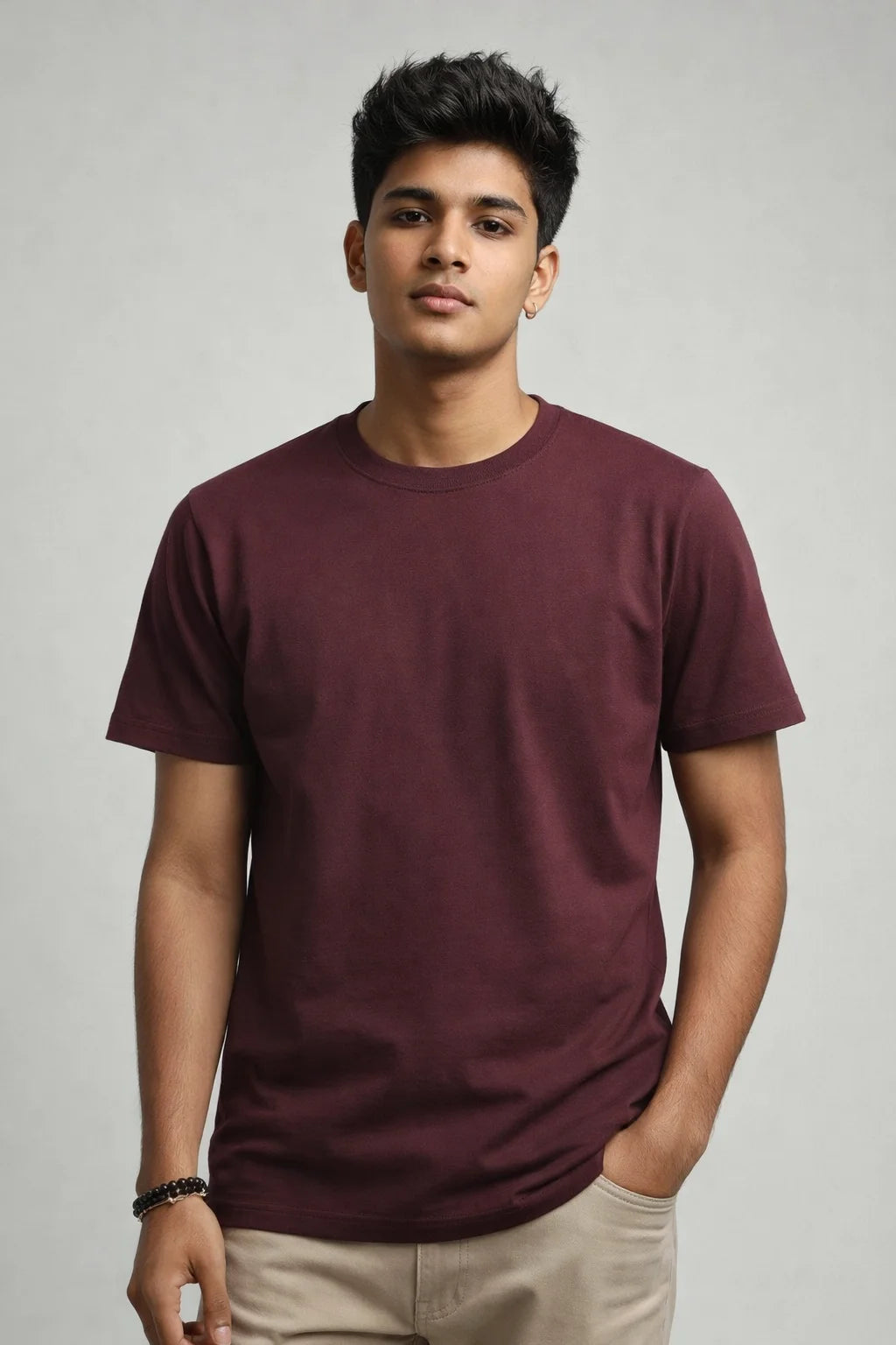Chocolate sauce brown Crew Neck Regular Fit T-shirt