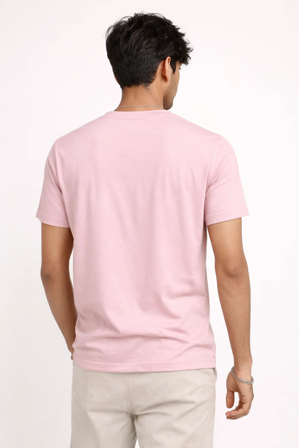 Peachy Pink Crew Neck Regular Fit T-shirt