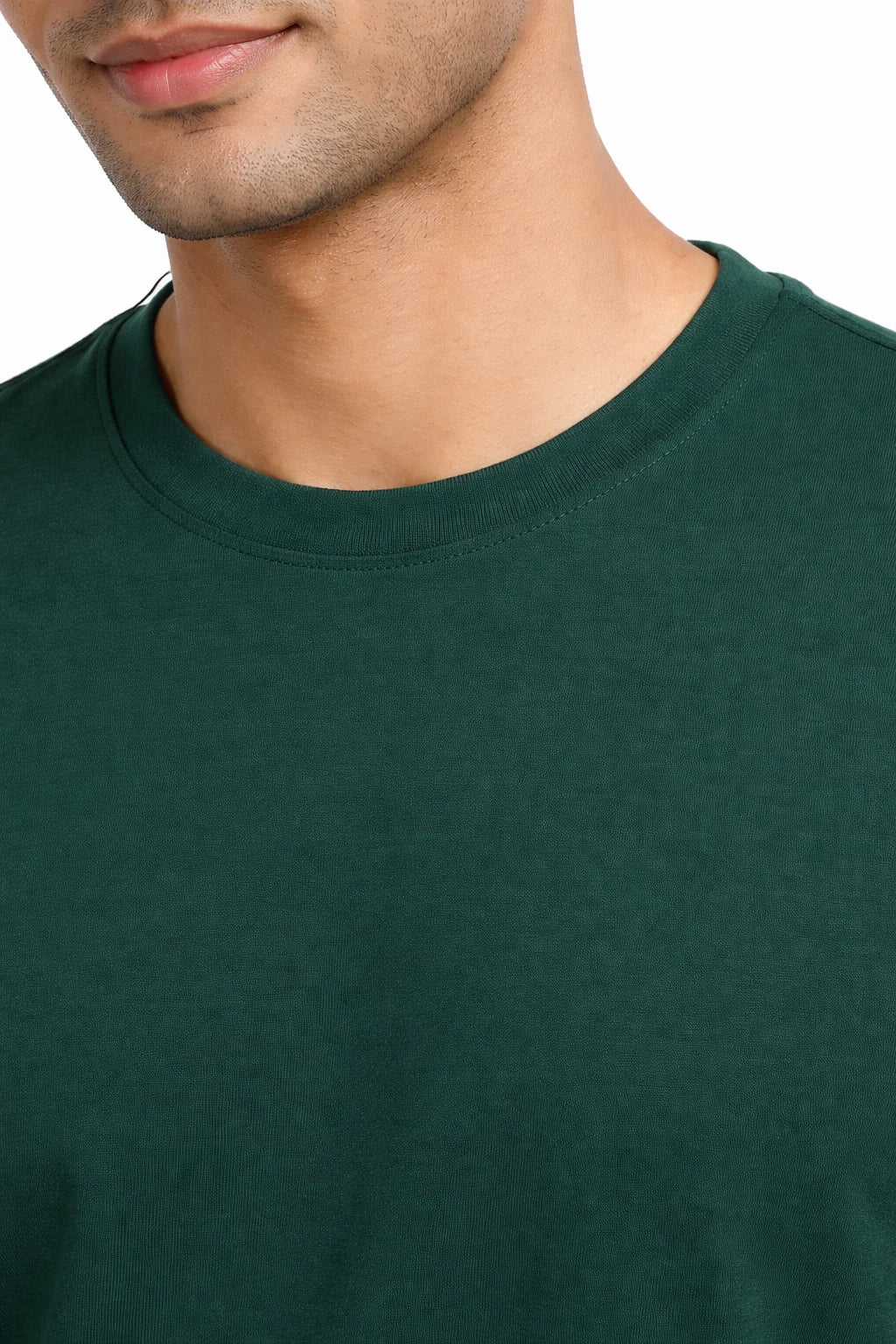 Rain Forest Green Crew Neck Regular Fit T-shirt