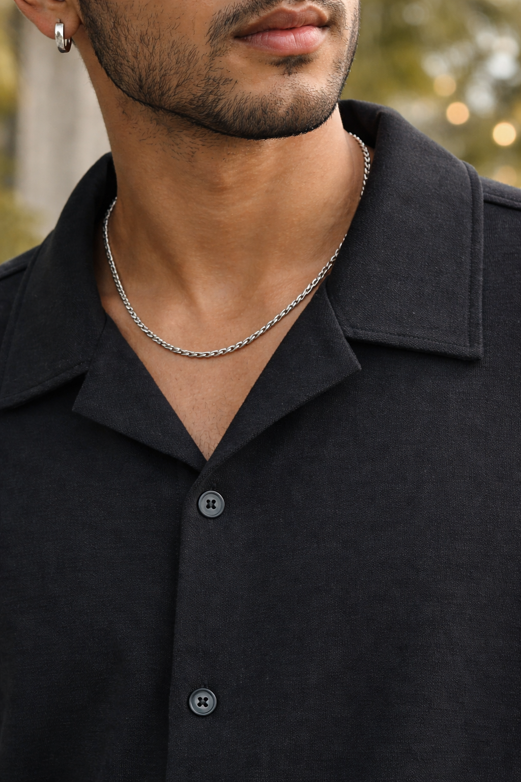 Black Resort Collar Shirt