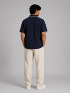 The Refined Zip Polo: Navy