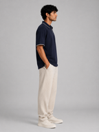 The Refined Zip Polo: Navy