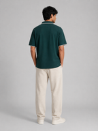 The Refined Zip Polo: Forest Green