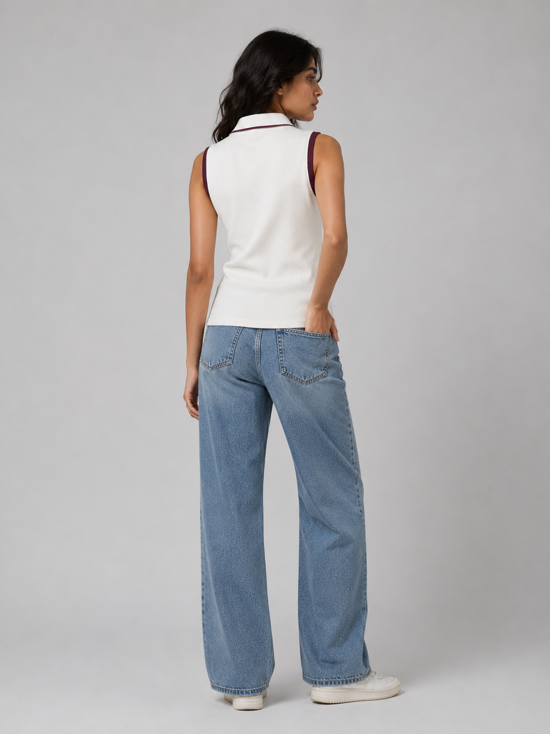 Womens Zipped Polo: White