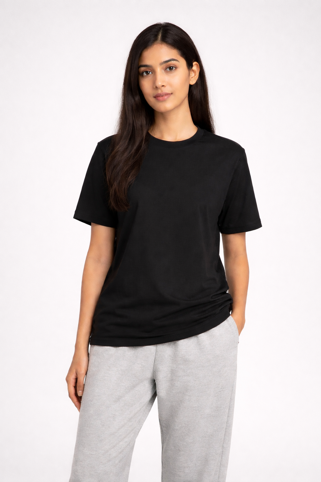 Classic Black Women's Crew Neck T-Shirt