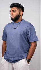 Crown Blue Crew Neck Regular Fit T-shirt