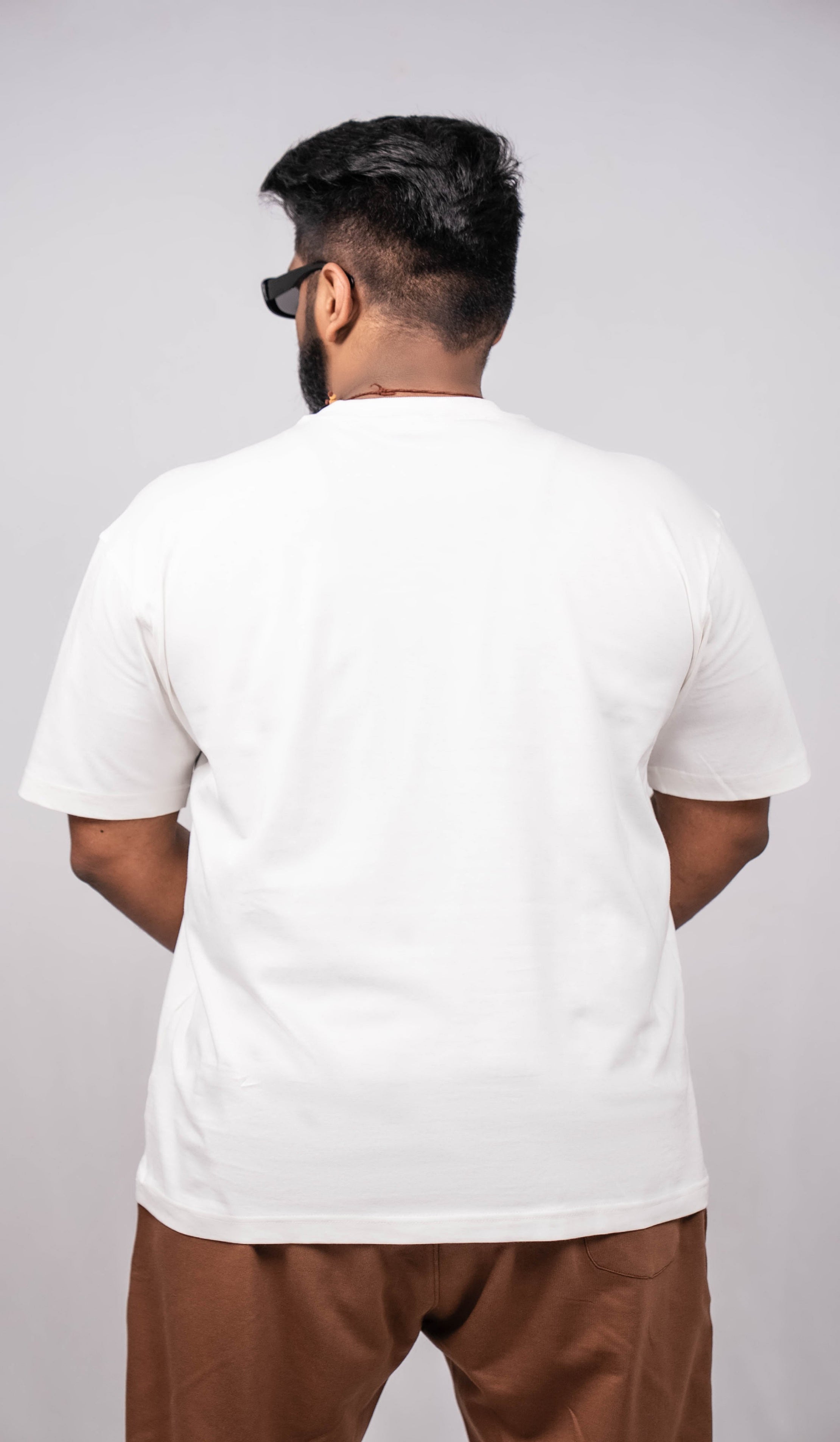 Pearl White Crew Neck Regular Fit T-shirt