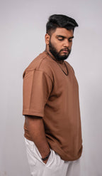 Truffle Brown Crew Neck Regular Fit T-shirt