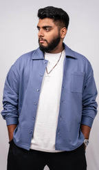 Crown Blue Regular Fit Shacket