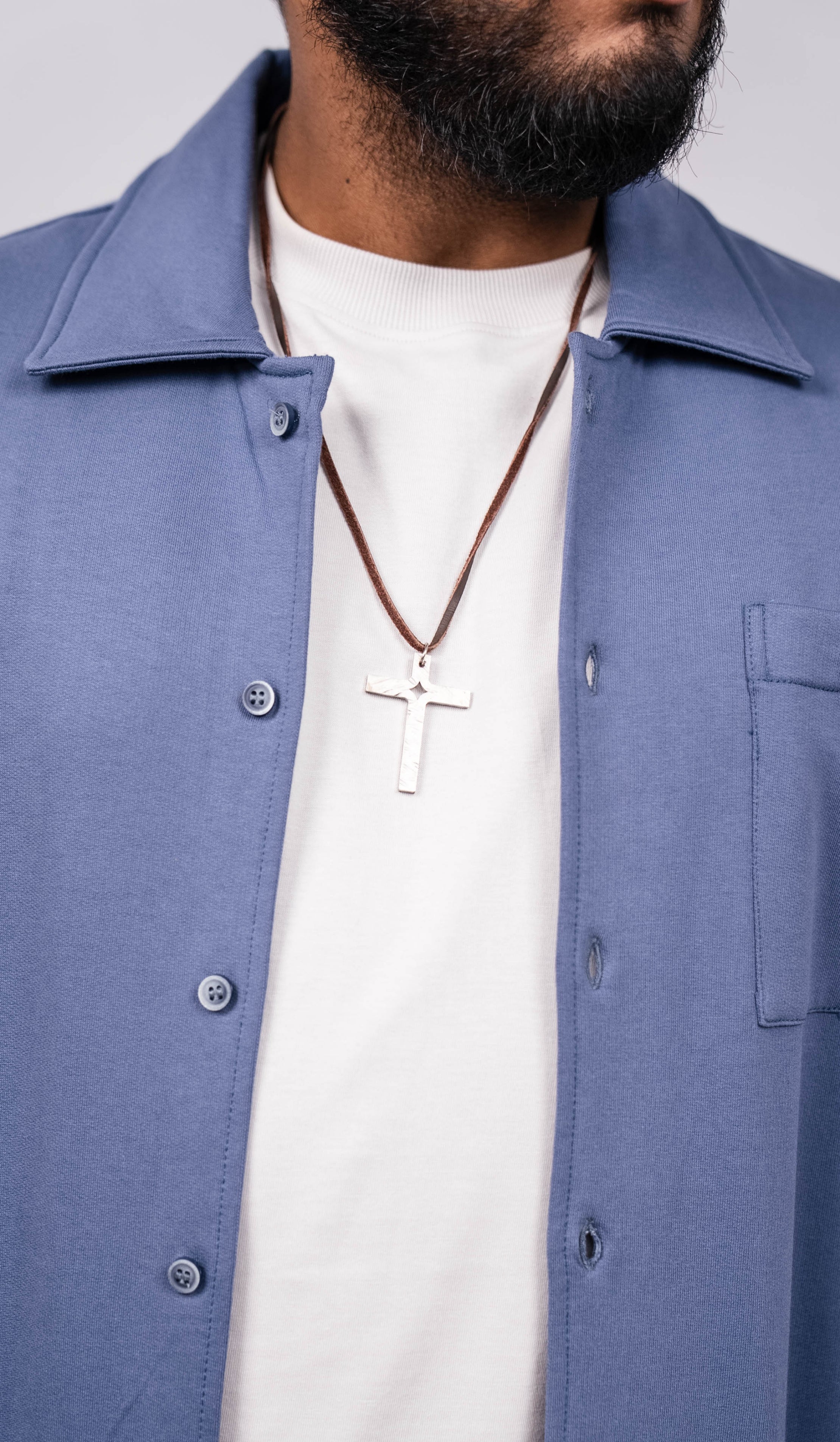 Crown Blue Regular Fit Shacket