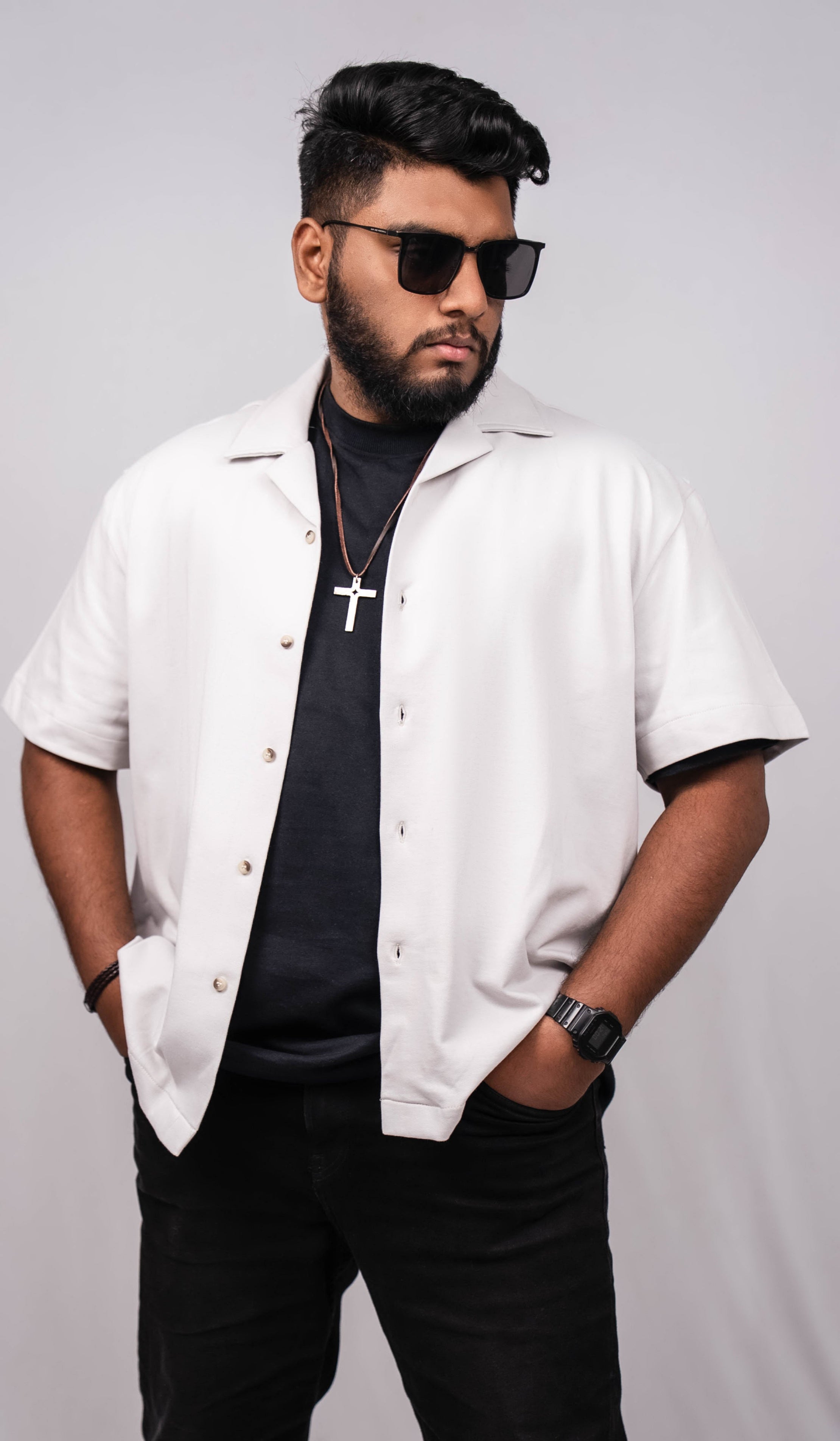 Cloud Grey Resort Collar Shirt