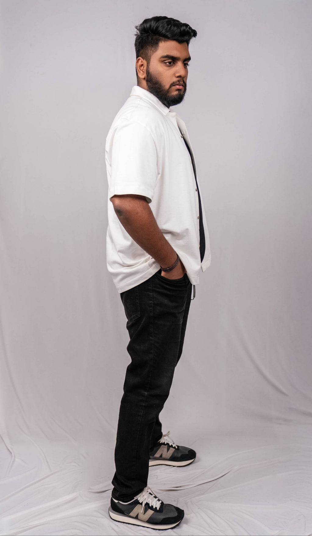 Pearl White Resort Collar Shirt