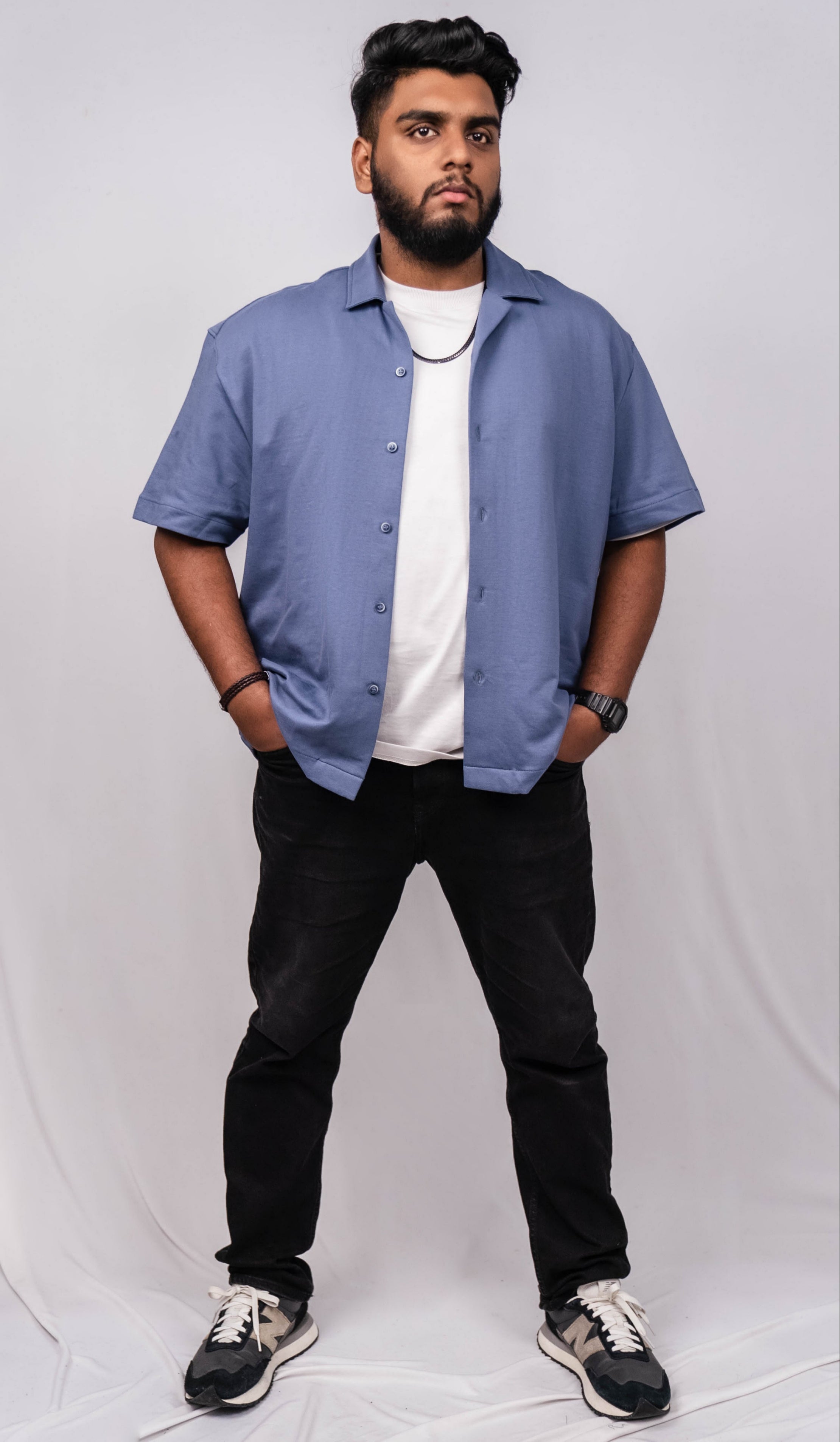 Crown Blue Resort Collar Shirt