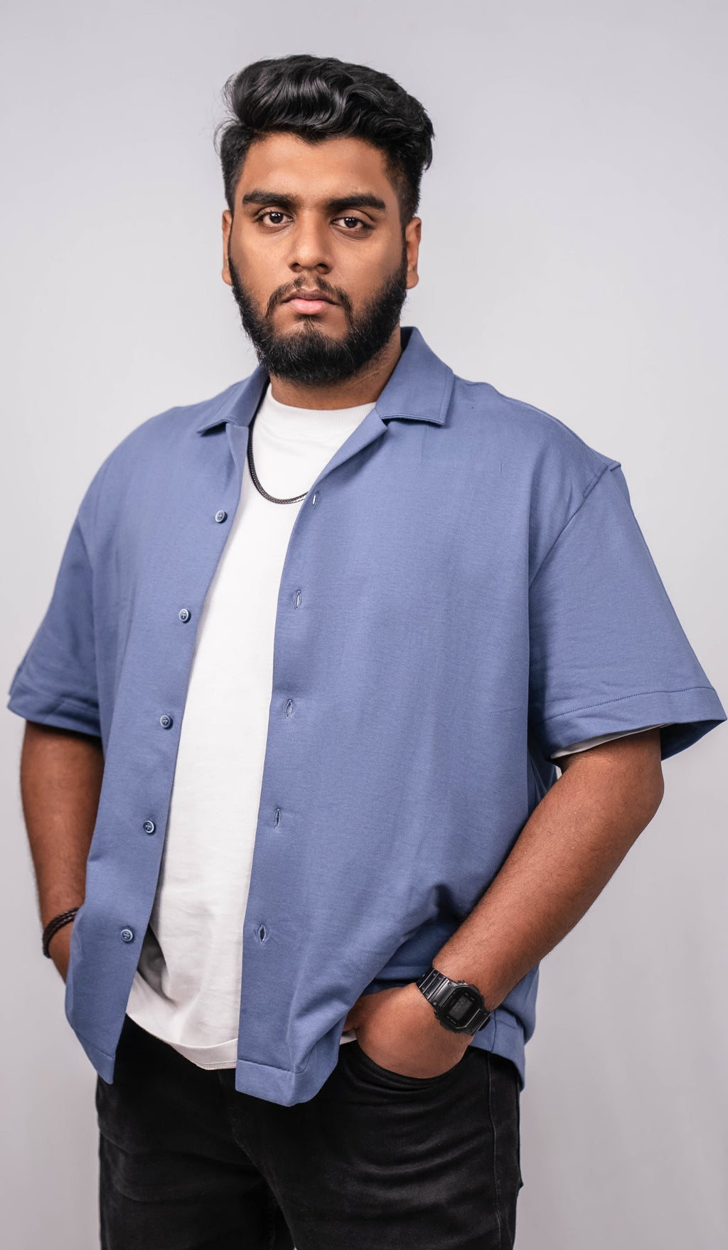 Crown Blue Resort Collar Shirt