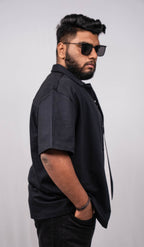 Black Resort Collar Shirt