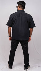 Black Resort Collar Shirt