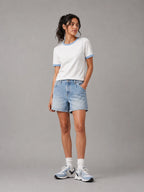 The Ringer Tee: White and Powder Blue