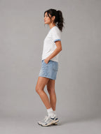 The Ringer Tee: White and Powder Blue
