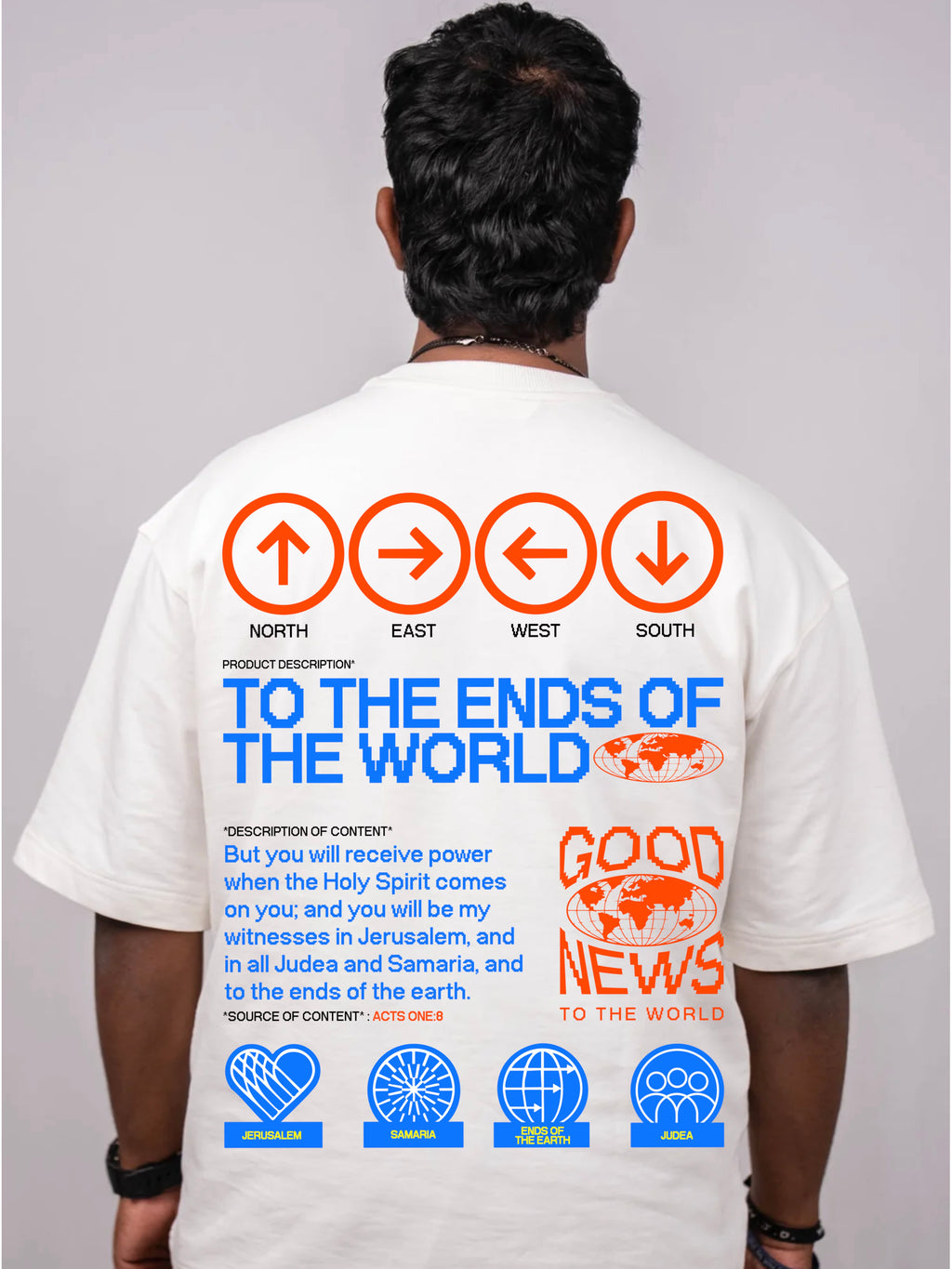 All of us,For All of them Pearl White Over Sized Fit T-Shirt