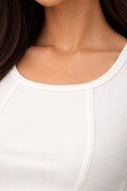 Apple Cut Rib Knit Tank – Coconut White - Shop For Asha