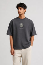 Because He Lives Box Fit T-Shirt | Peachy Pink / Grey - Shop For Asha