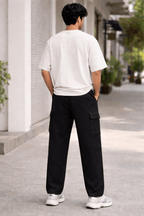 Black Cargo Track Pants - Shop For Asha