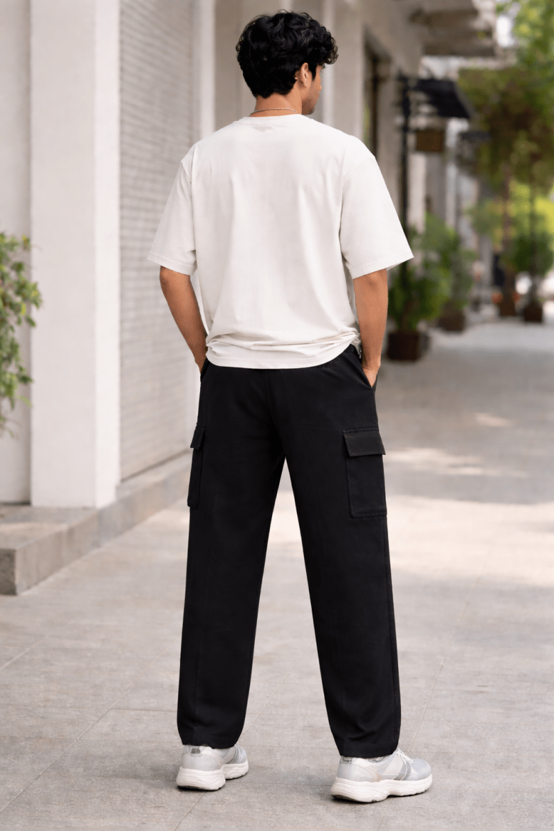Black Cargo Track Pants - Shop For Asha