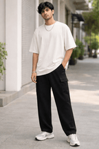 Black Cargo Track Pants - Shop For Asha