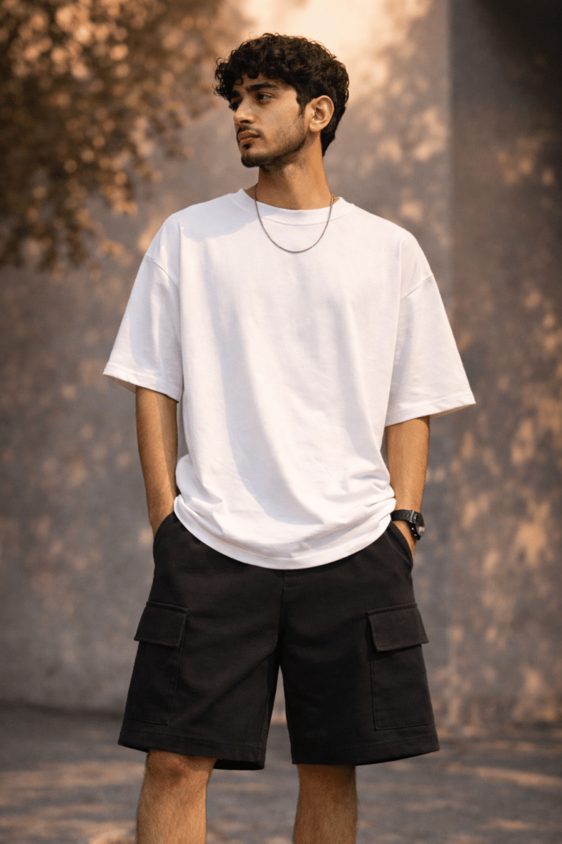 Black French Terry Cargo Shorts - Shop For Asha