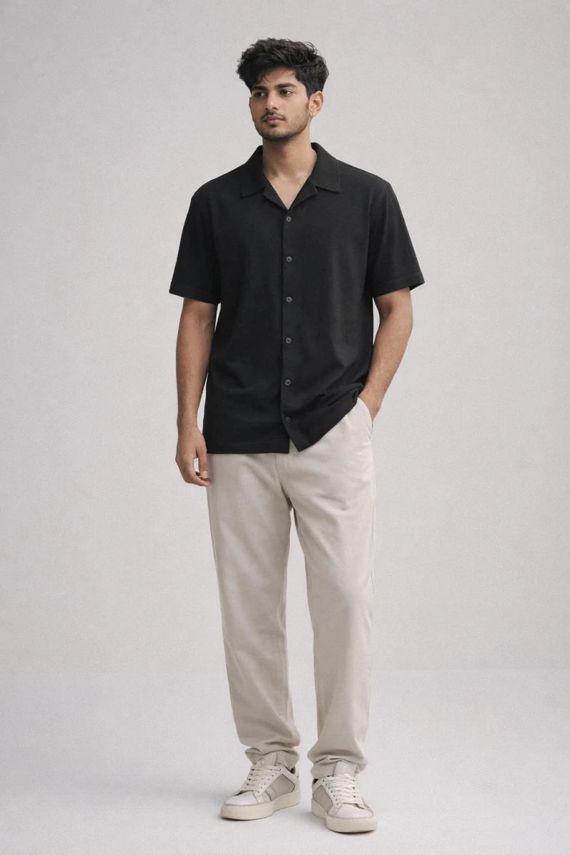Black Resort Collar Shirt - Shop For Asha