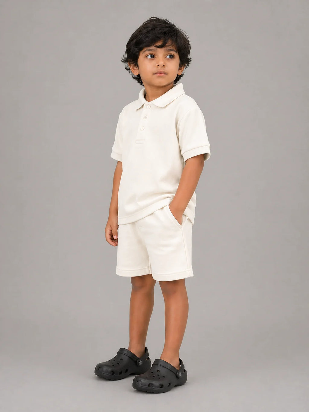 Boys Polo T-shirt: Coconut white