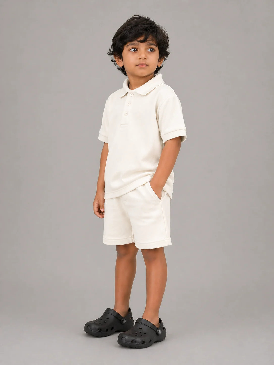 Boys Polo T-shirt: Coconut white
