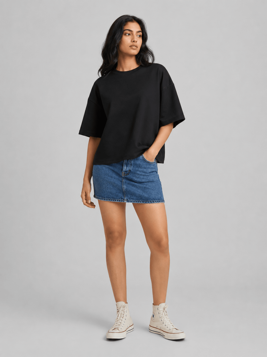 Box Fit T-Shirt: Black - Shop For Asha
