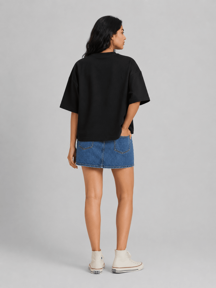 Box Fit T-Shirt: Black - Shop For Asha