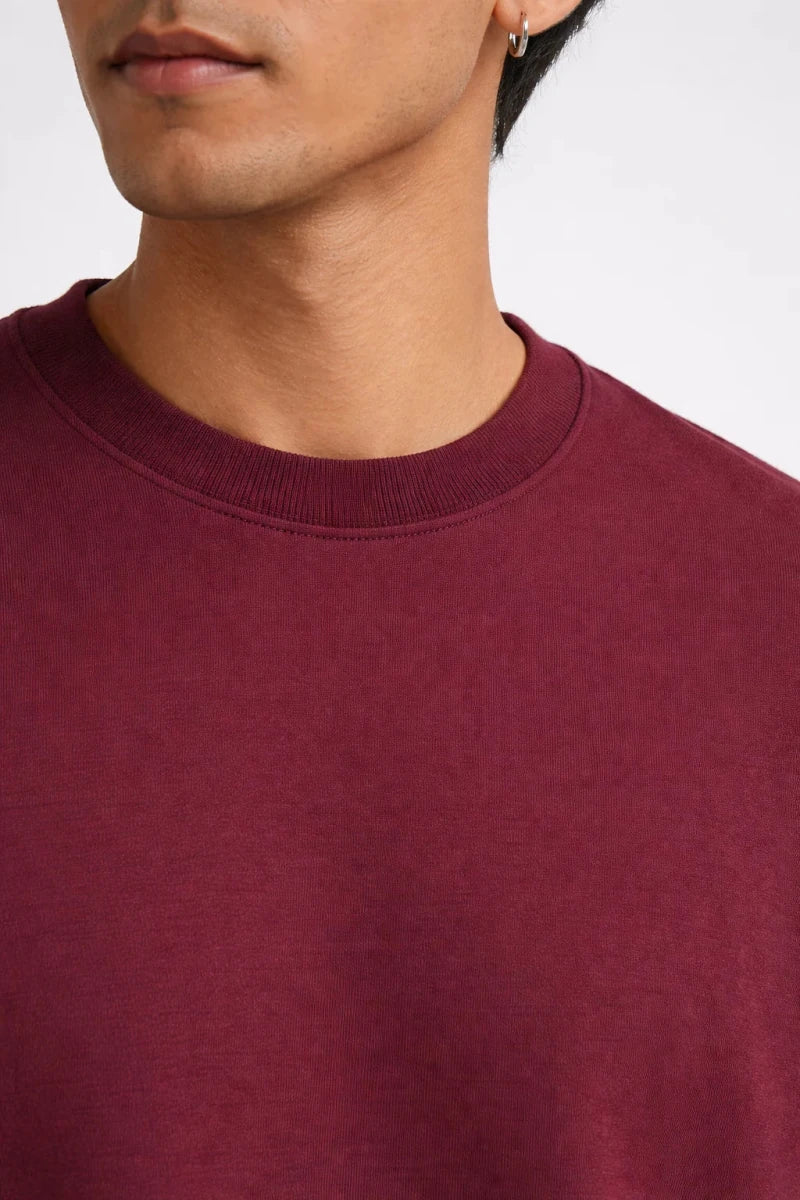 Box Fit T-Shirt: Burgundy - Shop For Asha