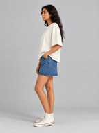 Box Fit T-Shirt: pearl white for women - Shop For Asha