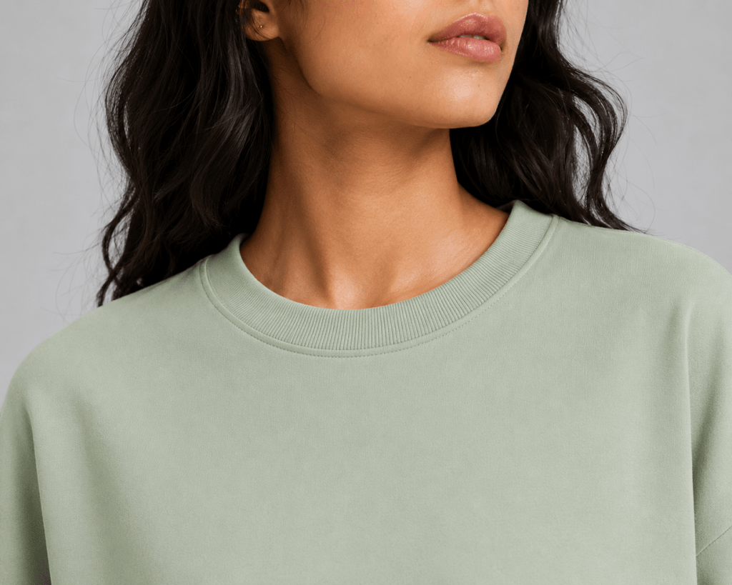 Box Fit T-Shirt: Sage Green for women - Shop For Asha