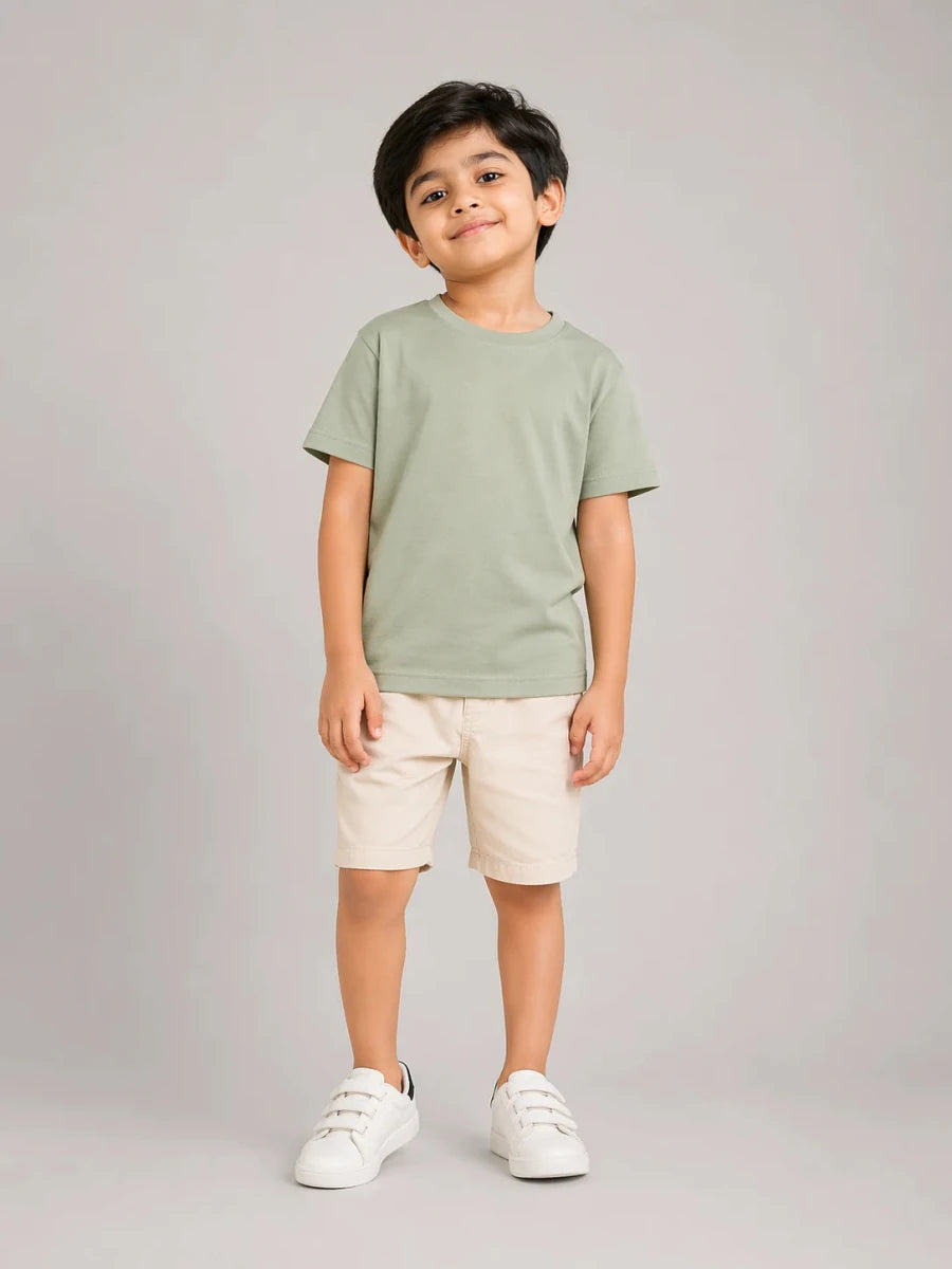 Boys Everyday T-shirt: Sage green - Shop For Asha