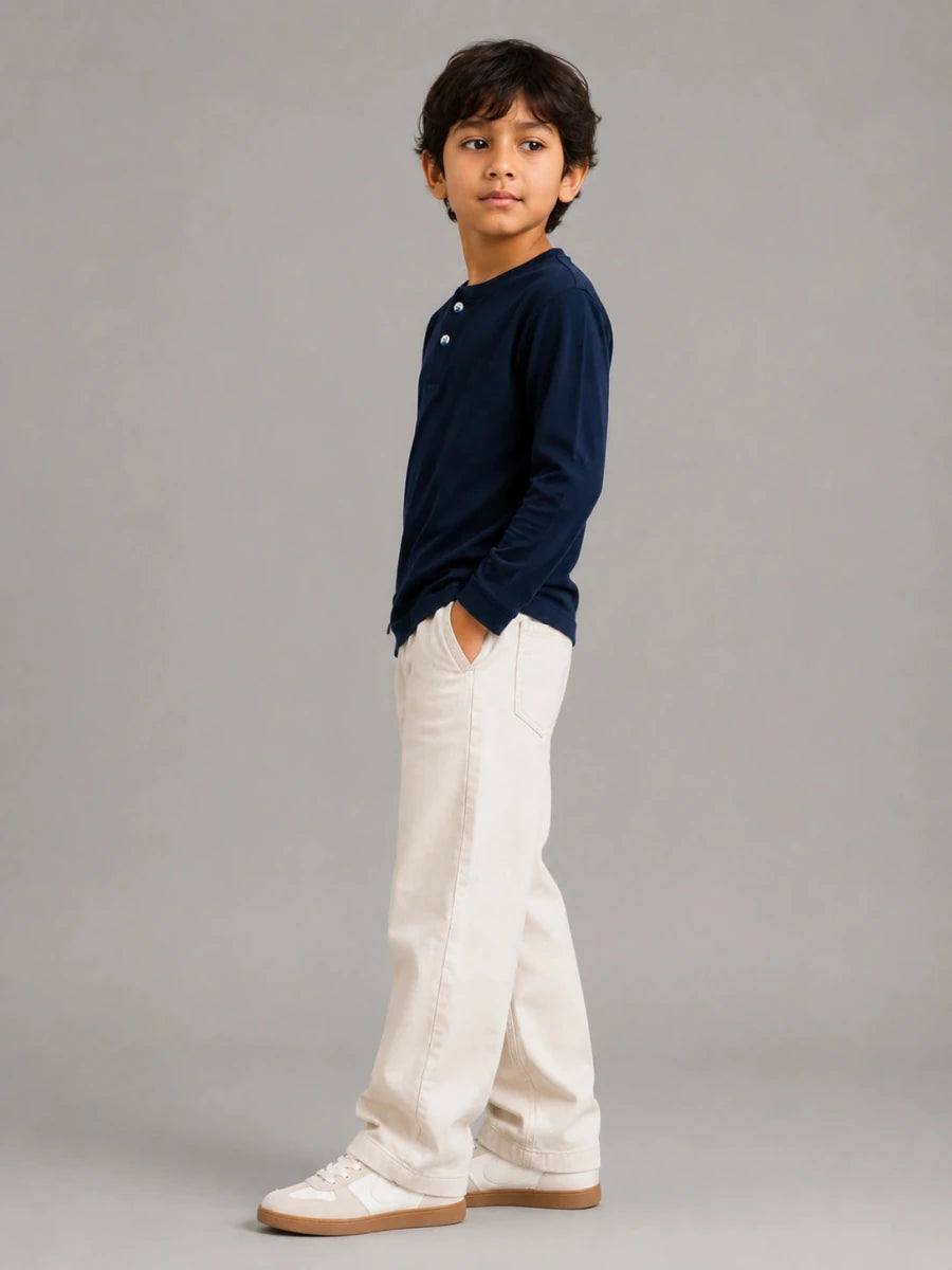 Boys Henley tee full sleeve Navy - Shop For Asha