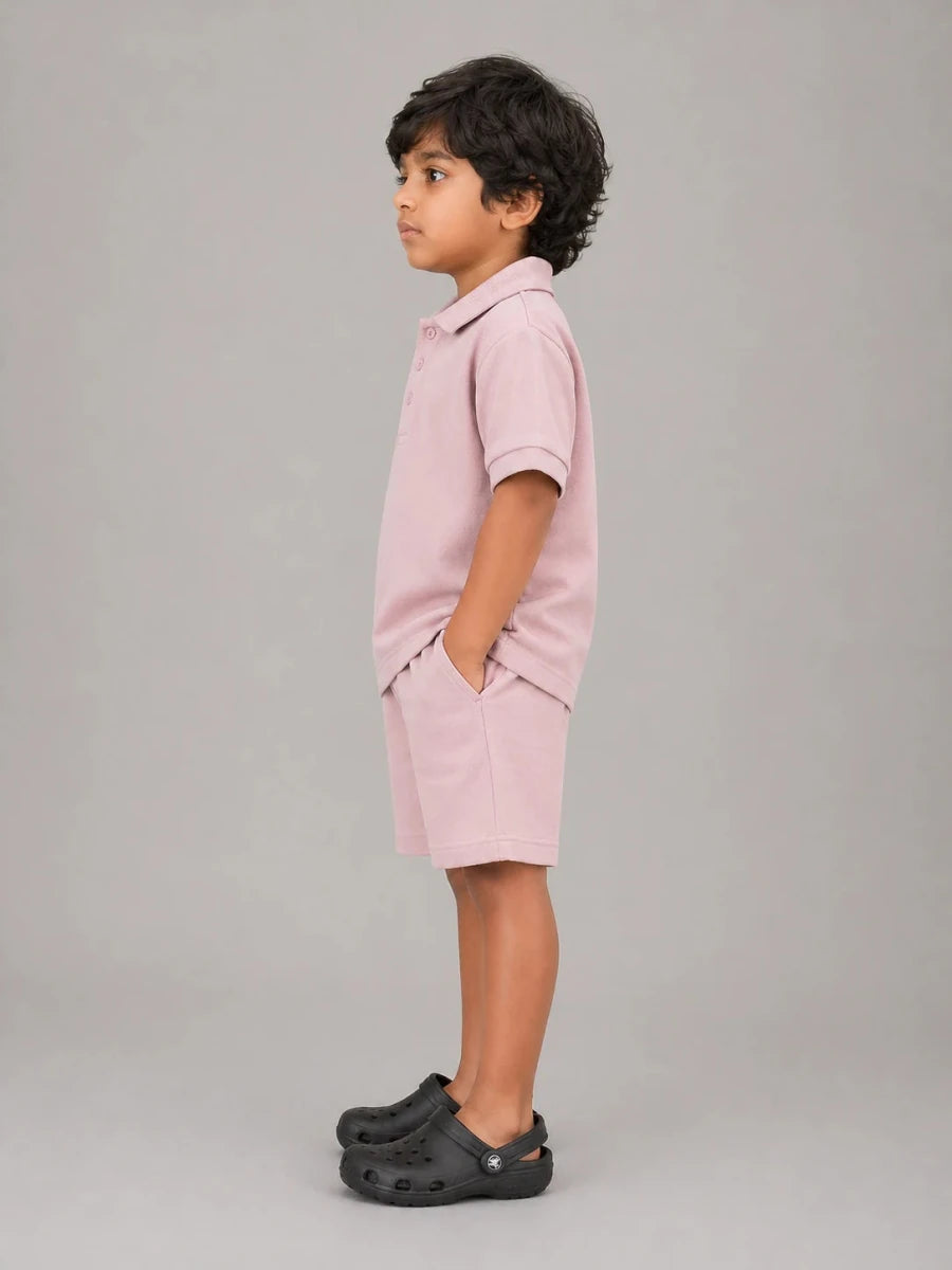 Boys Polo T-shirt: Peachy Pink - Shop For Asha