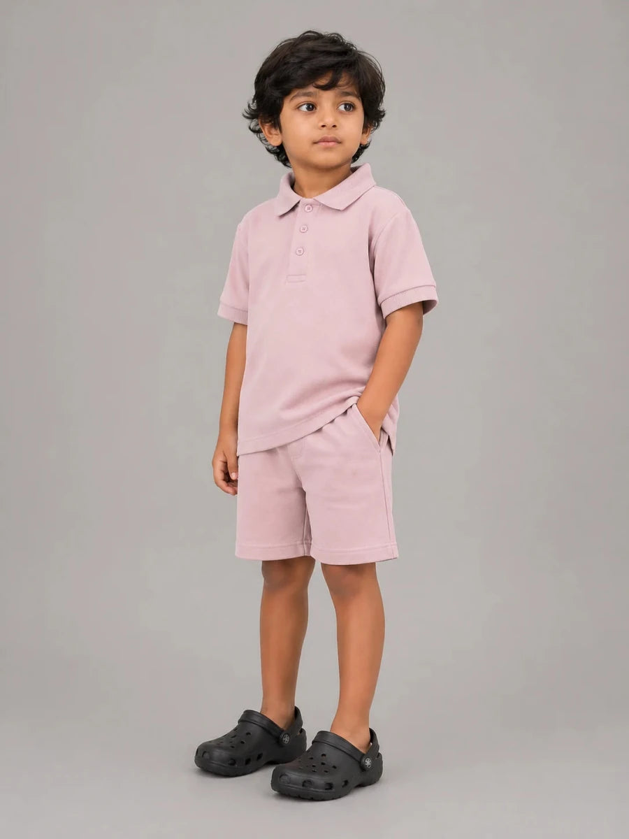 Boys Polo T-shirt: Peachy Pink - Shop For Asha