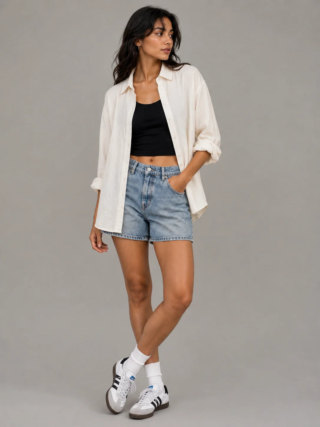 The Everyday Crinkle Shirt: Coconut White