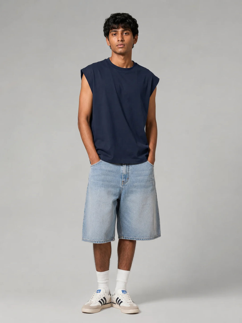 Relaxed Fit Vest: Navy
