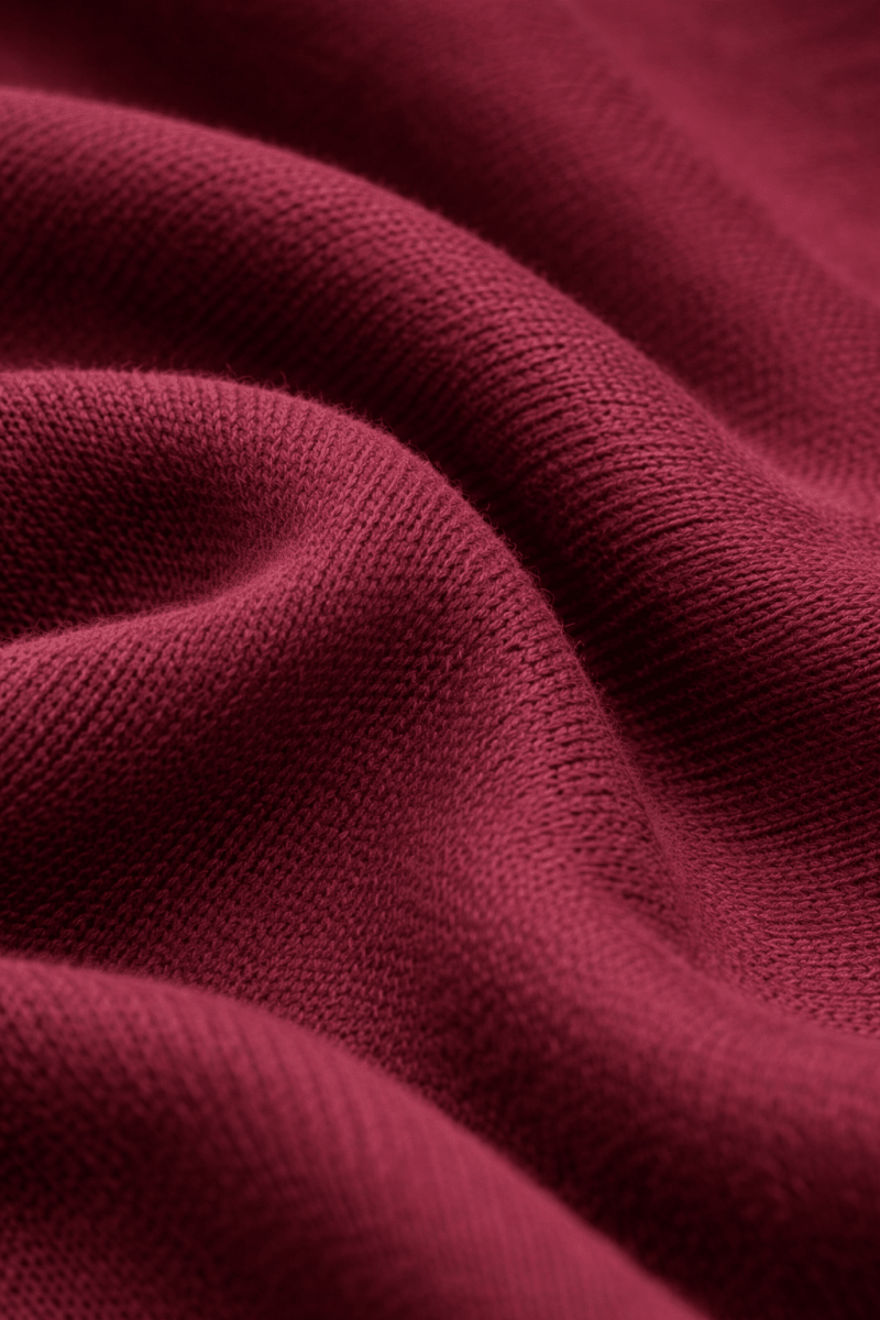 Burgundy Oversize Fit Crew Neck T-shirt with Patch Pocket - Shop For Asha