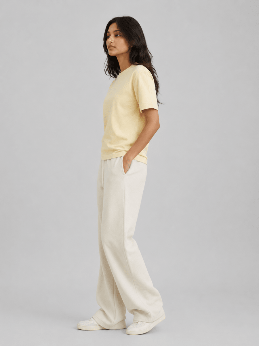 Butter Yellow Crew Neck T-Shirt - Shop For Asha