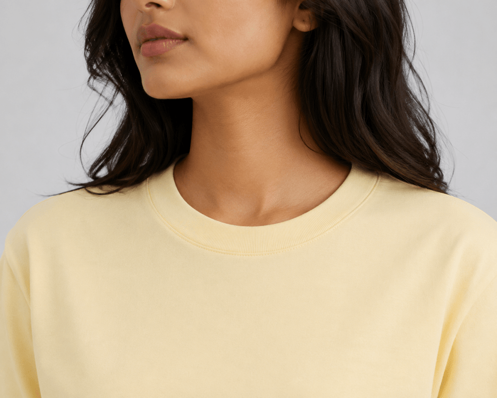 Butter Yellow Crew Neck T-Shirt - Shop For Asha