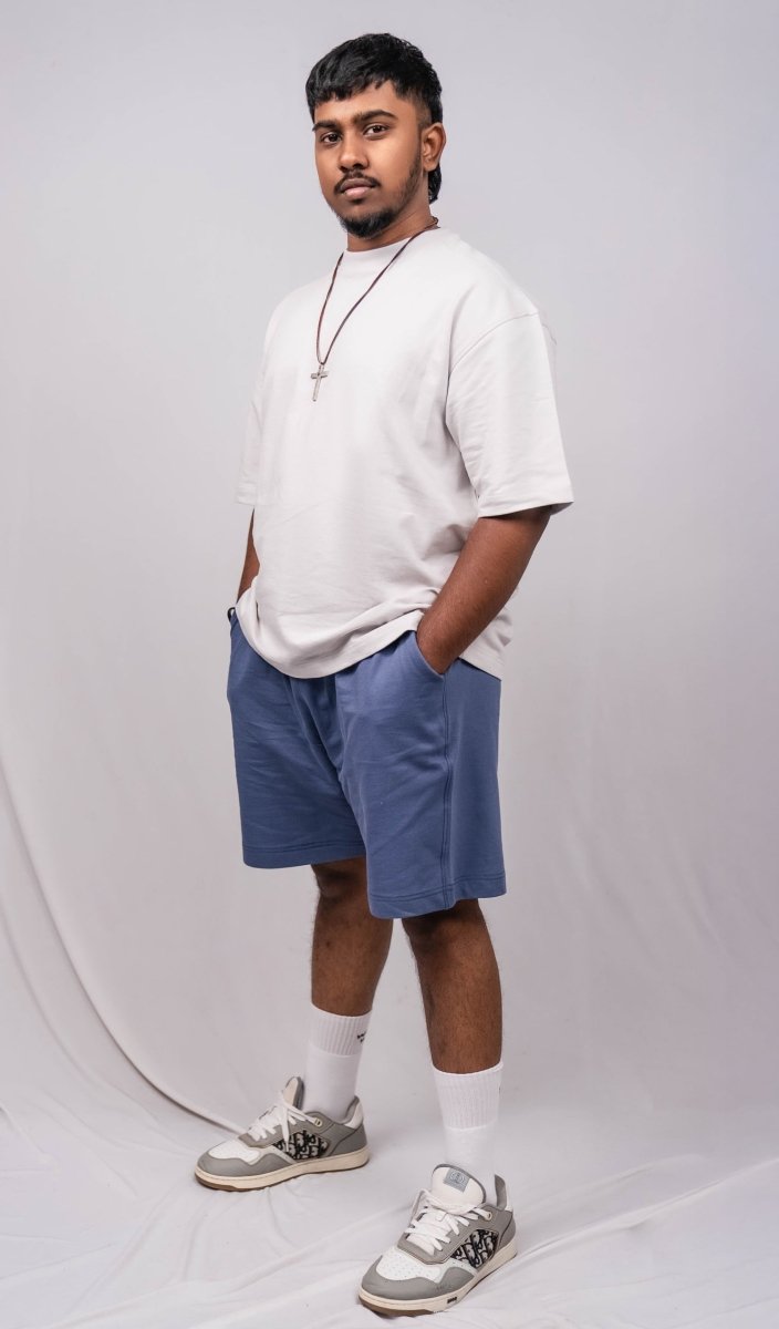 Cloud Grey Over Sized Fit T-Shirt - Shop For Asha